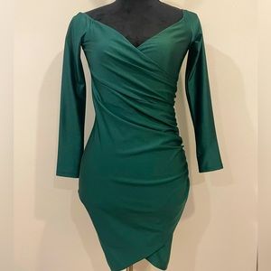 Deep Shiny Green Dress - Size Small